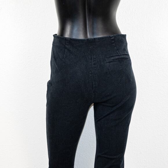 Sezane Women's Ciara Trousers High-Rise Flared Legs in Black sz 36 - Picture 12 of 13